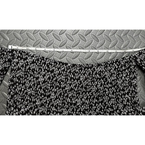 Lulus Picking Daisies Flower print Off-the-Shoulder mini black dress 100%rayon L - Picture 5 of 12